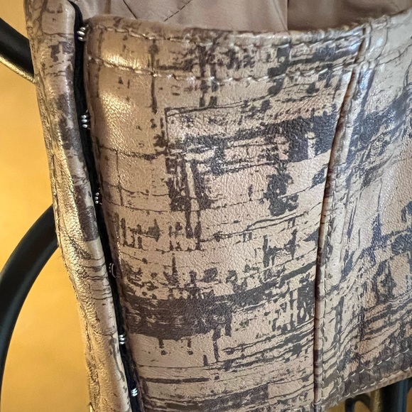 🎉HP🎉 DIANE VON FURSTENBERG DVF Runway Collection Cork Print Leather Bustier - Picture 5 of 7